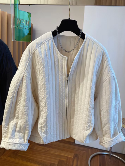 Warm Quilted Zipper Jacket for Women