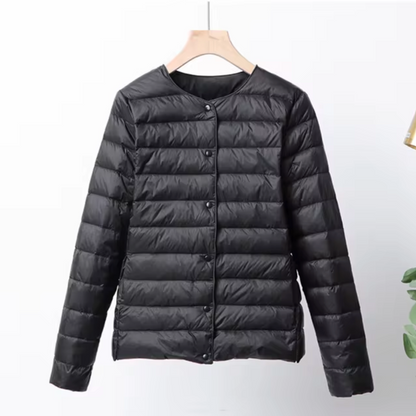 Lightweight Women's Jacket | Waterproof Collarless Puffer Jacket