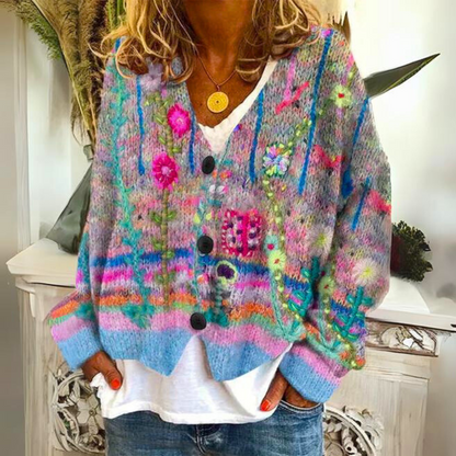 Weicher Bunt-Pullover Damen - IdealeKleiden