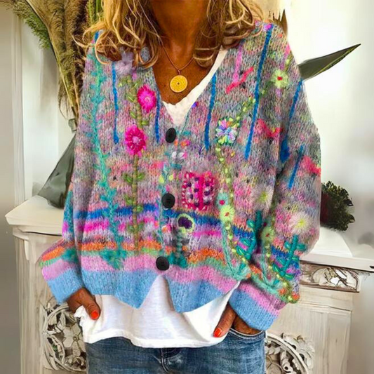 Weicher Bunt-Pullover Damen - IdealeKleiden