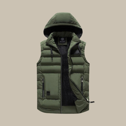 Stylish Men's Vest Warm Hooded Jacket