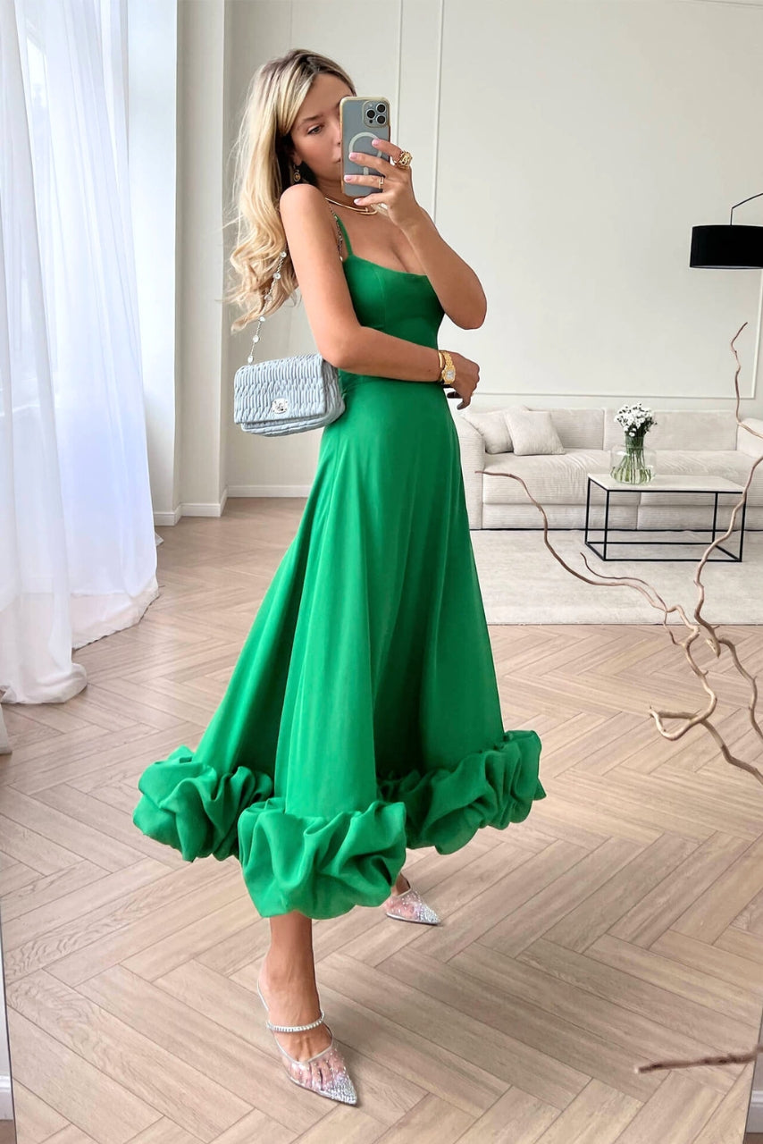 Elegant Women's Dress Wedding Guest Ruffle Design