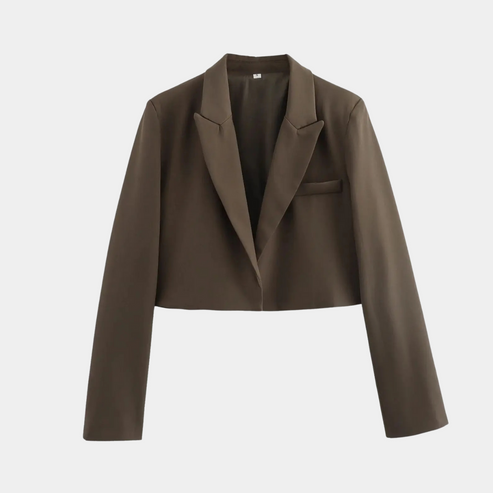 Stylish Women's Cropped Blazer Long Sleeve Model
