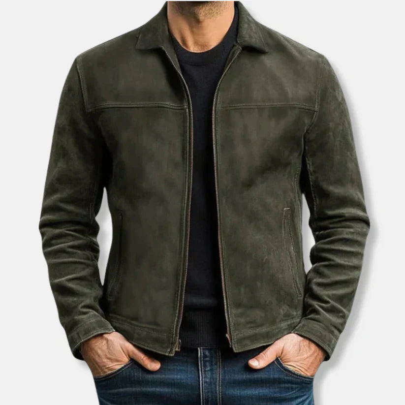 Men's Classic Leather Jacket Zipper