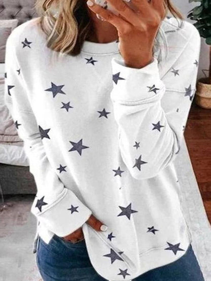 Warm Winter Dress | Star Motif Round Neck Sweater for Women