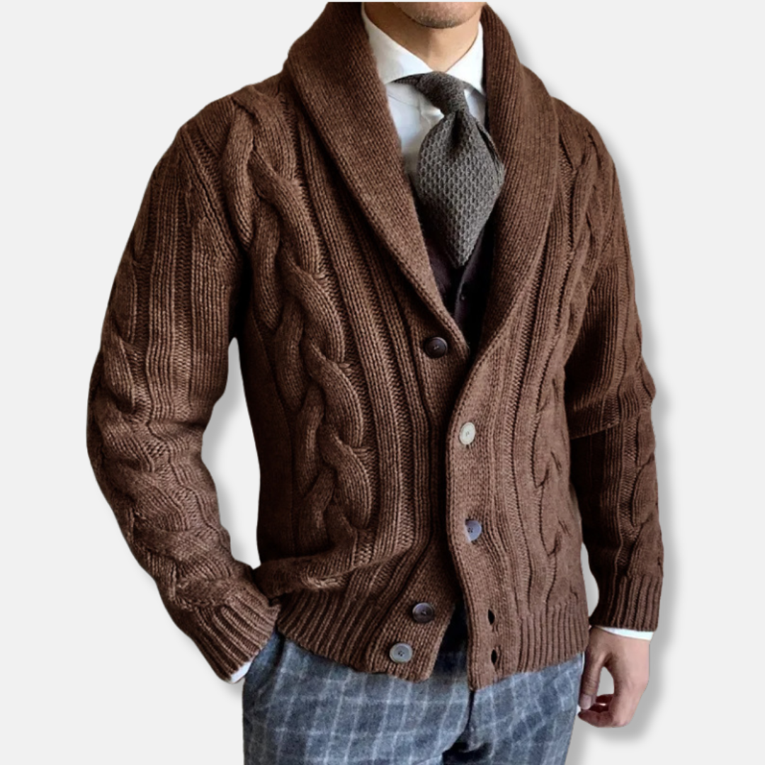 Cardigan Wool Blend Classic Cut with Buttons