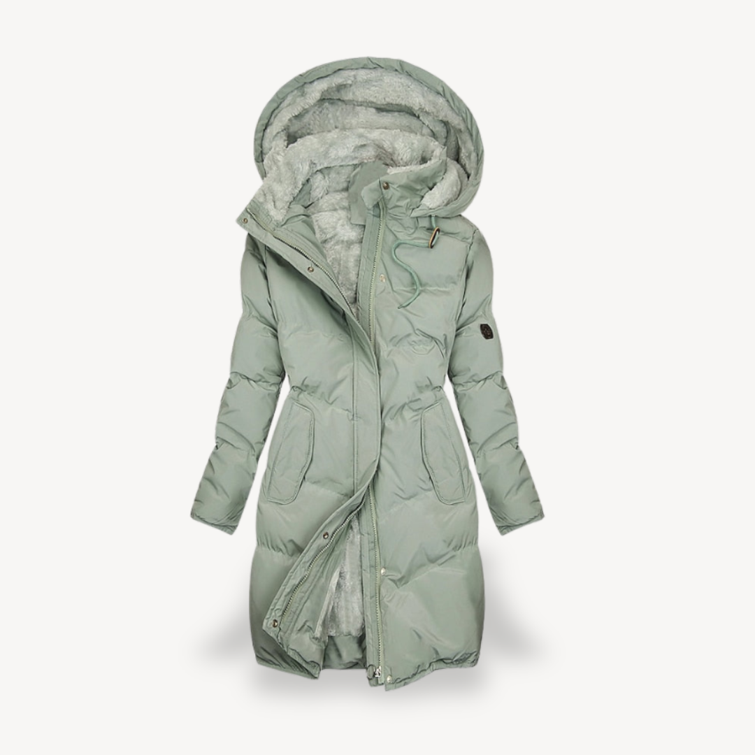 Women's winter jacket faux fur lined hood