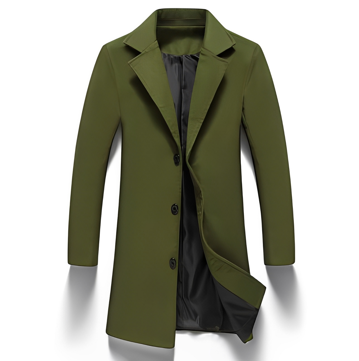 Elegant Men's Formal Black Wool Coat