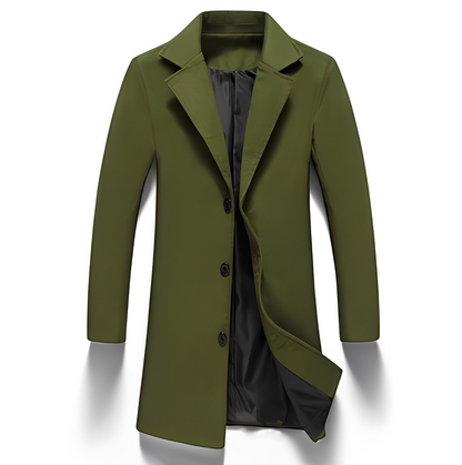 Elegant Men's Formal Black Wool Coat