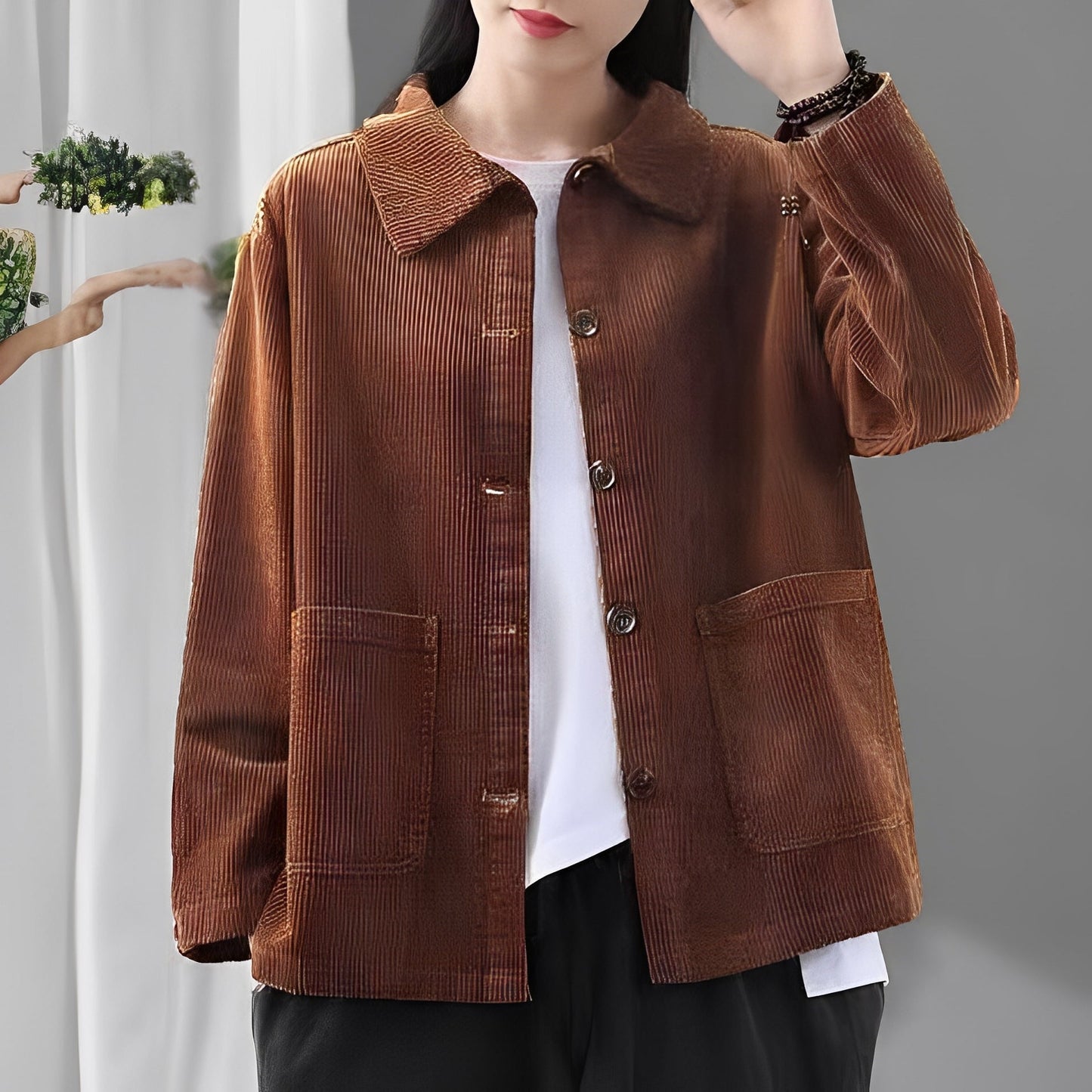 Practical Women's Casual Jacket with Pockets