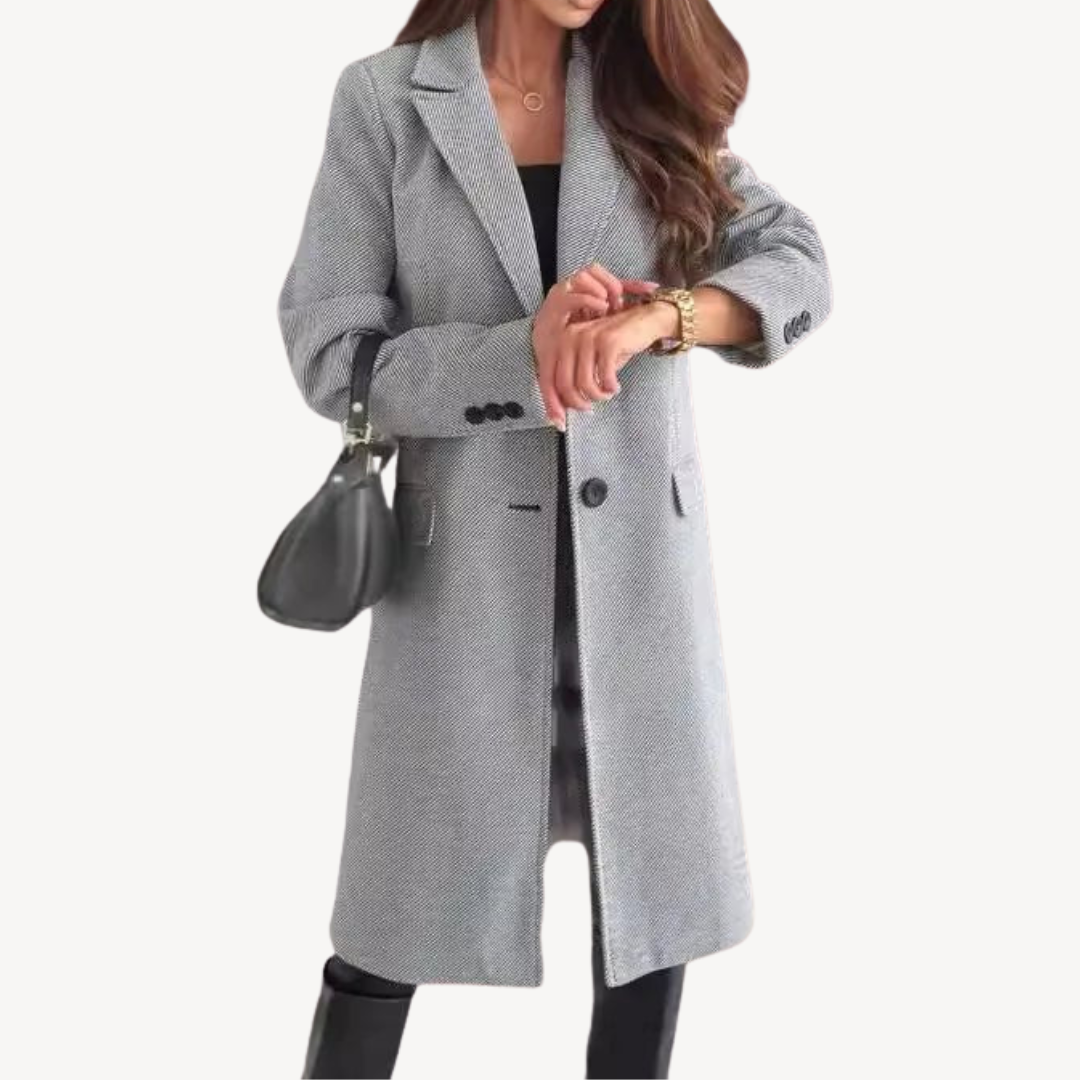 Women's Winter Coat Wool Blend with Practical Pockets