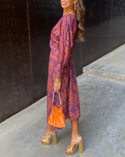 Women's Midi Dress Floral Elegance