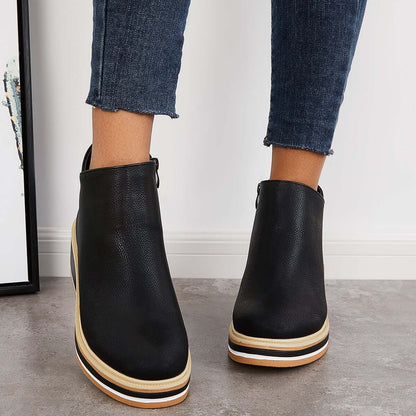 Women's Platform Boots with Zipper