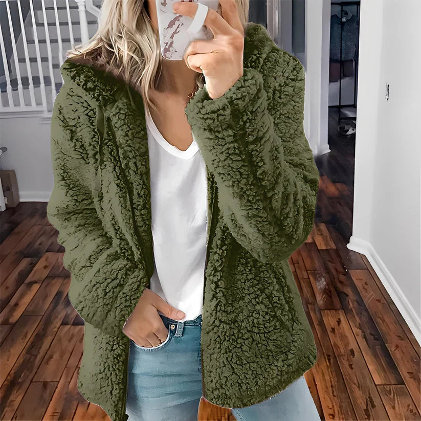 Thick Wool Jacket Women Hooded Warm