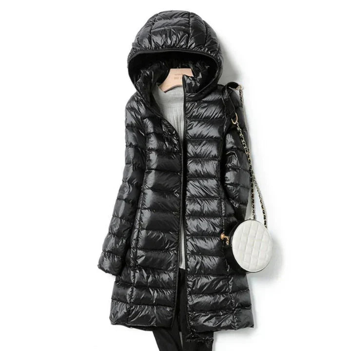 Long Women's Winter Jacket Warm with Hood