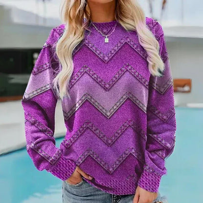 Colorful Knitted Sweater Olive Green Retro