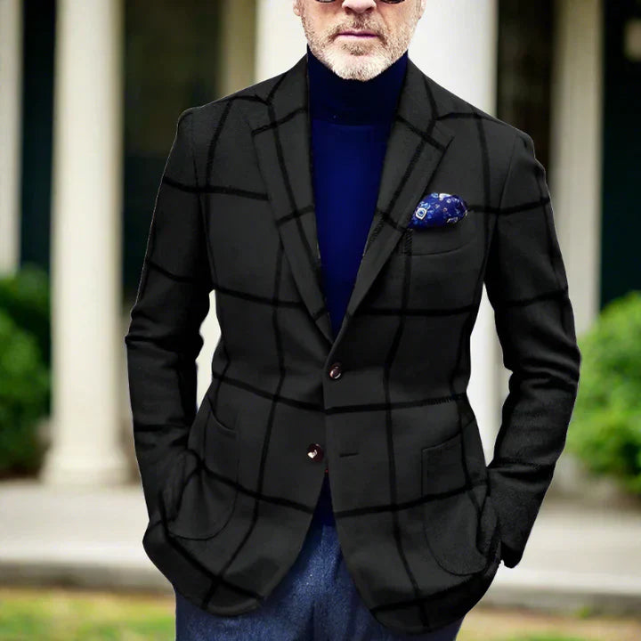 Herren Blazer Karo Muster Elegant Modern - IdealeKleiden