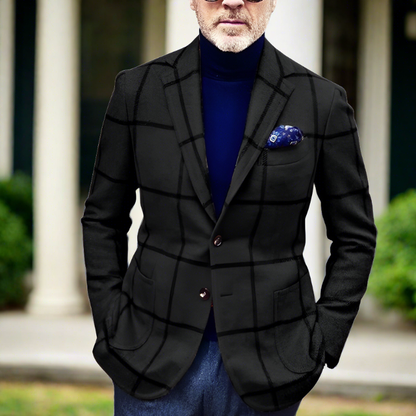 Stylish Men's Plaid Blazer Elegant