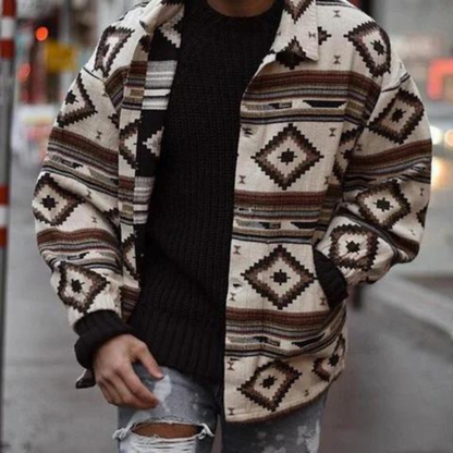 Men's Classic Leather Jacket Long Sleeves