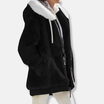 Oversized Fleece Jacket Hooded Warm