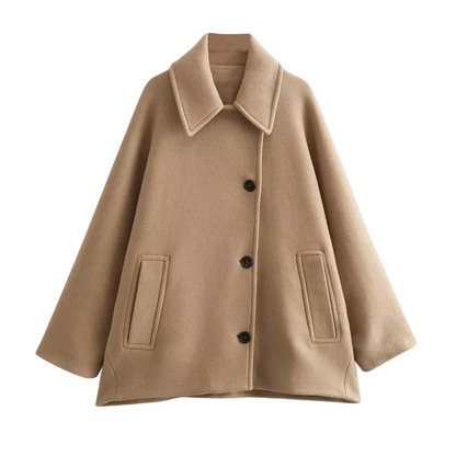 Women's Modern Oversized Jacket with Button Closure