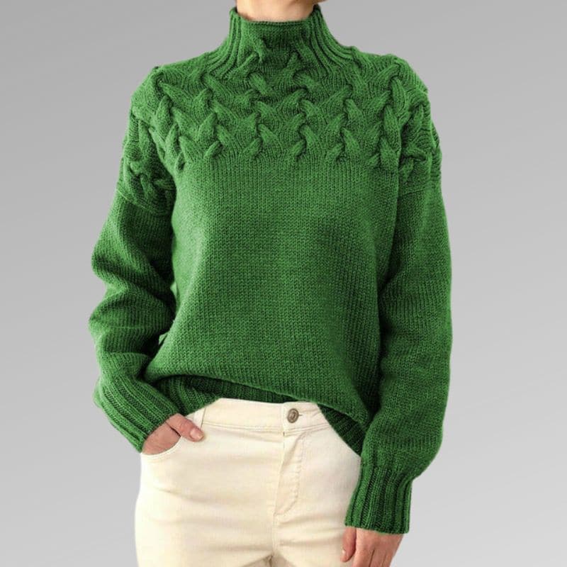 Soft knit sweater Wool blend High collar