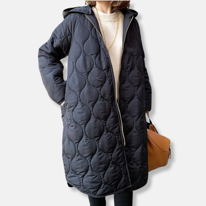 Women's Long Quilted Oversized Hooded Winter Jacket