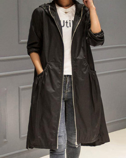 Stylish Mid-length Hooded Jacket Korean Chic