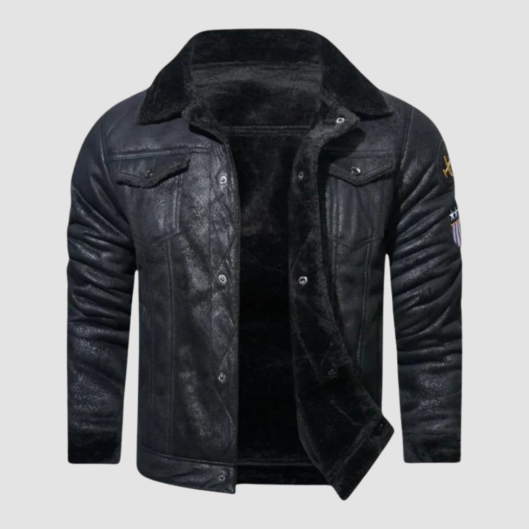 Winter jacket bomber style fleece lined