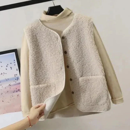 Sleeveless Warm Button-Down Dress for Women