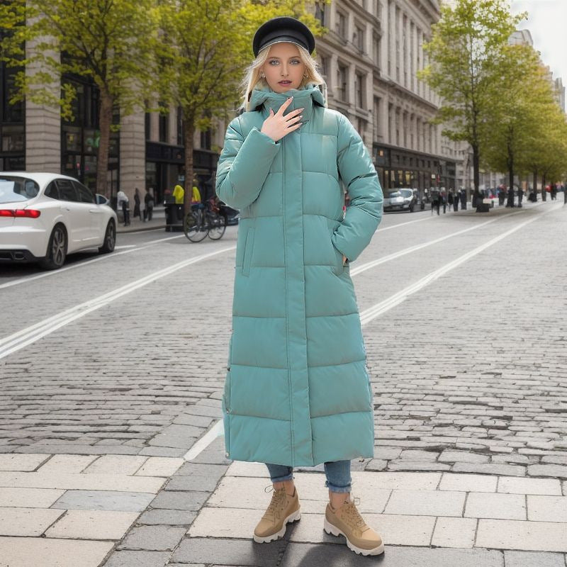Long Down Jacket Women Stylish Warm