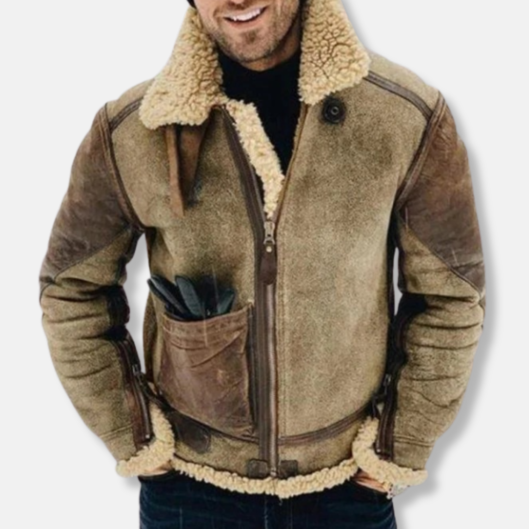 Leather Aviator Jacket Sheepskin Lining