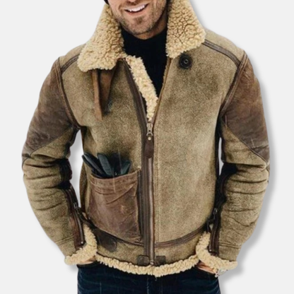 Leather Aviator Jacket Sheepskin Lining
