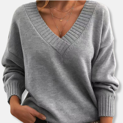 Wool Sweater V-Neck Loose Fit