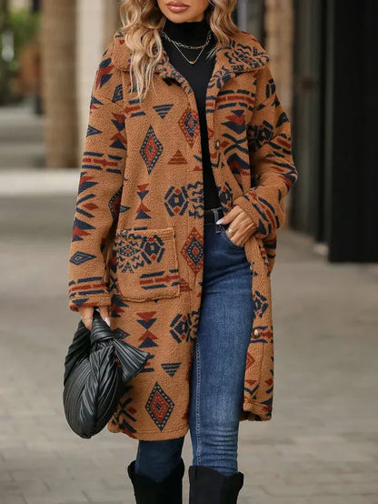 Women's Stylish Print Winter Coat