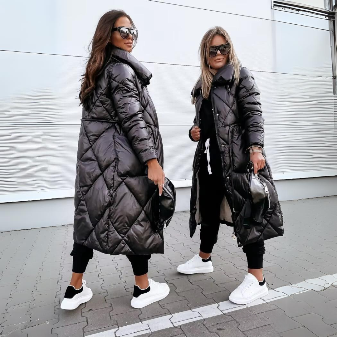 Stylische Damenparka Schwarz Lang - IdealeKleiden