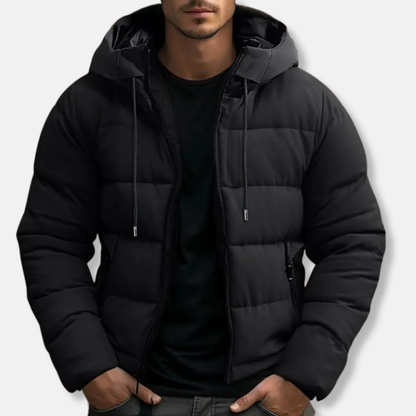 Hooded Puffer Jacket Warm Insulated Zipper