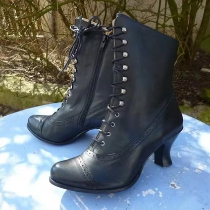 Women's Leather Lace-Up Boots