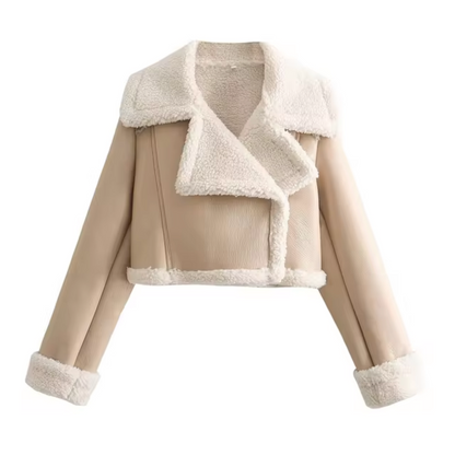 Stylish Women's Short Leather Jacket