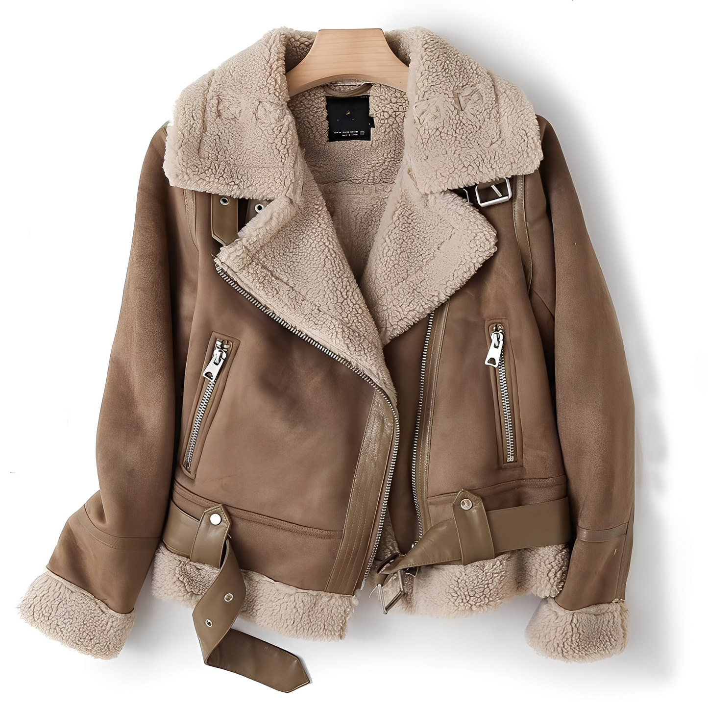 Fashionable women's suede leather jacket