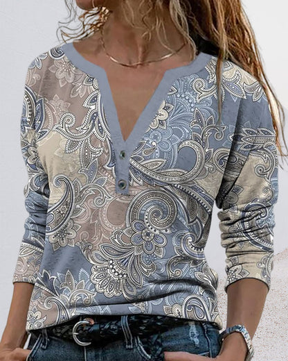 Women's Dress V-Neck Paisley Print