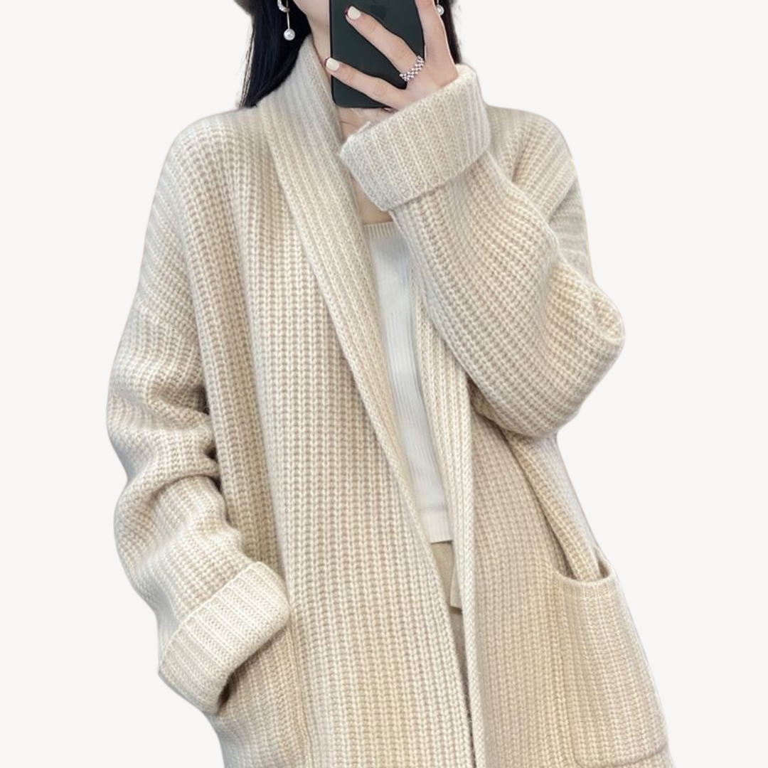 Damen Strickpullover Lang Elegant - IdealeKleiden