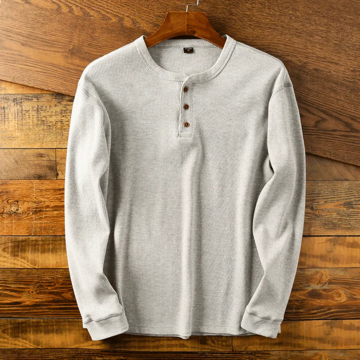 Herren T-Shirt Langarm Baumwolle Komfort - IdealeKleiden
