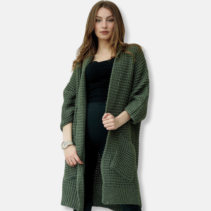 Large Knitted Cardigan Oversized Open Front