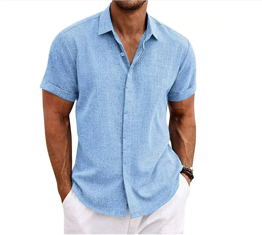 Men's Cotton Linen Modern Slim Fit Shirt