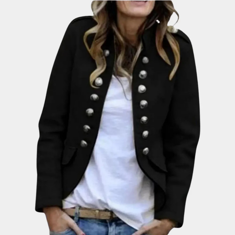 Double-Breasted Wool Coat Slim Fit Vintage Style