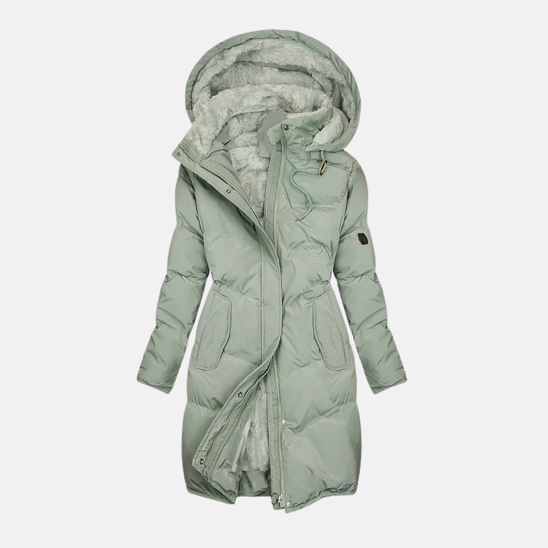 Weiches Winterkleid Lang Plüschgefüttert Verstellbar - IdealeKleiden