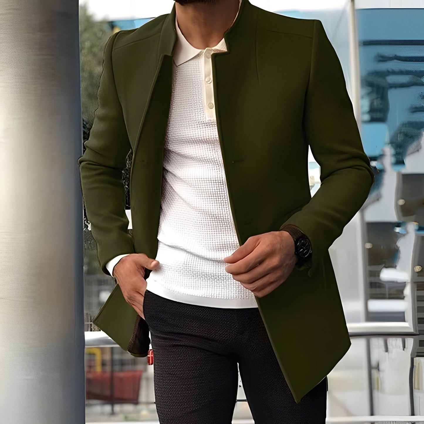 Elegant Men's Jacket Slim Fit Design