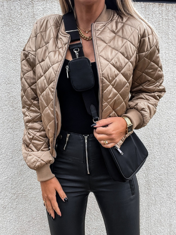 Stylish Women's Bomber Jacket With Pockets