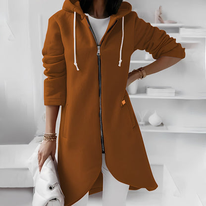 Women's Long Hooded Jacket Comfortable & Stylish
